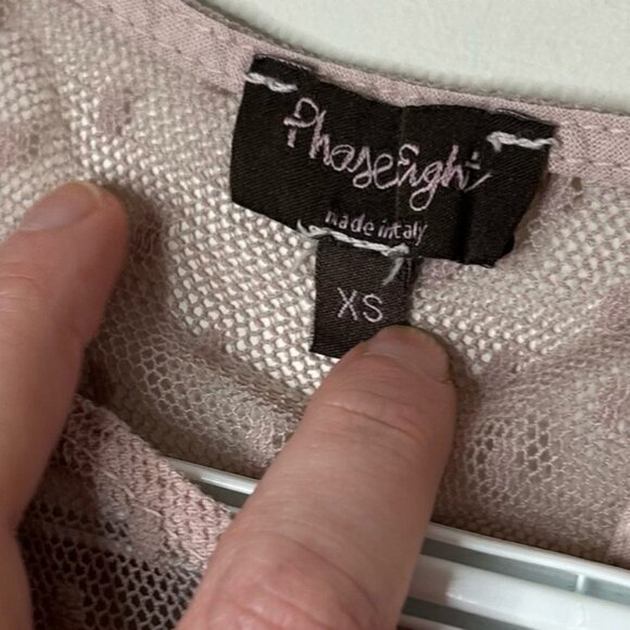 Phase Eight Silk Blouse Top Short sleeve Lace trim Y2k 00s Size XS - Picture 11 of 13